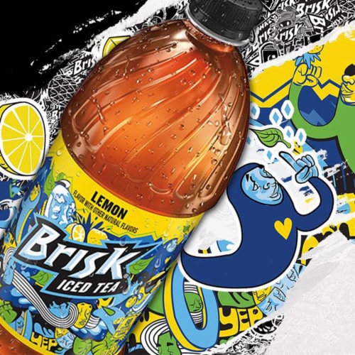 Lipton Brisk® Lemon Iced Tea Bottle Perspective: left