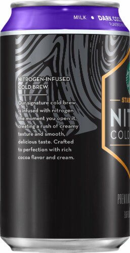 Starbucks® Nitro Cold Brew Dark Cocoa Sweet Cream Premium Iced Coffee Drink Perspective: left