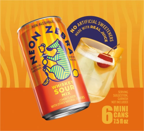 Neon Zebra Non-Alcoholic Whiskey Sour Mix Perspective: left
