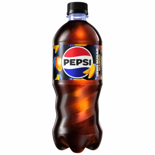Pepsi Cola® Zero Sugar Mango Flavored Soda Bottle Perspective: left