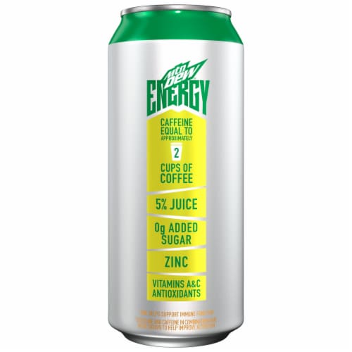 Mountain Dew Tropical Sunrise Energy Drink Perspective: left