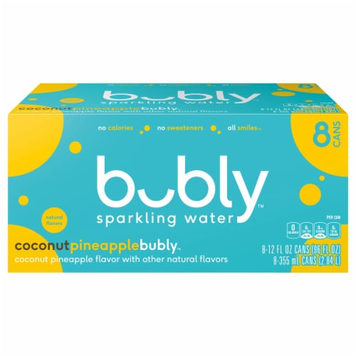 Bubly™ Coconut Pineapple Flavored Sparkling Water Cans Perspective: left