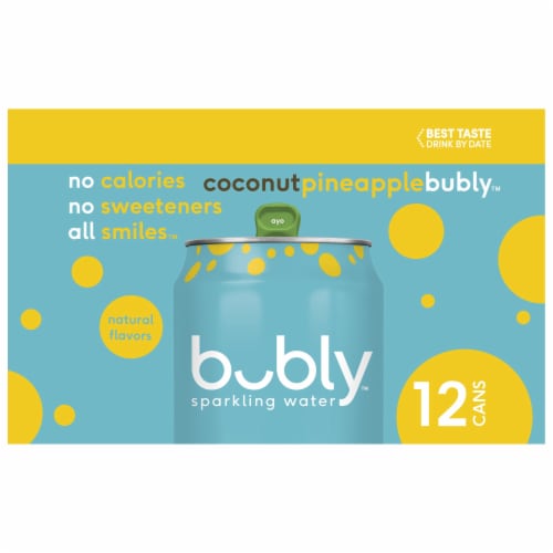 Bubly Coconut Pineapple Sparkling Water Perspective: left