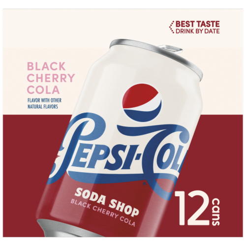 Pepsi-Cola® Black Cherry Soda Cans Perspective: left