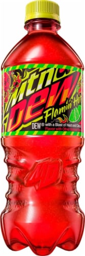 Mountain Dew Flamin' Hot Soda Perspective: left