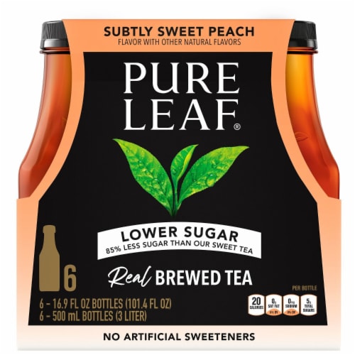 Pure Leaf Subtly Sweet Peach Iced Tea Perspective: left