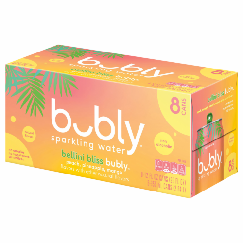 Bubly ™ Bellini Bliss Flavored Sparkling Water Cans Perspective: left