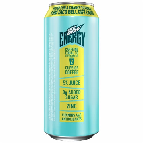Mountain Dew® Baja Blast® Energy Drink Can Perspective: left