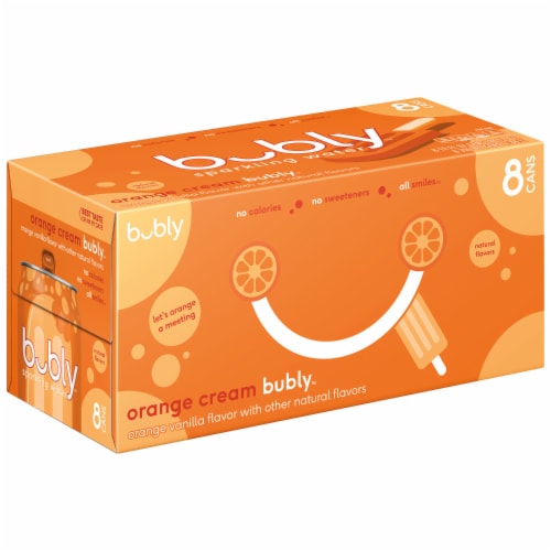 Bubly™ Orange Cream Flavored Sparkling Water Cans Perspective: left