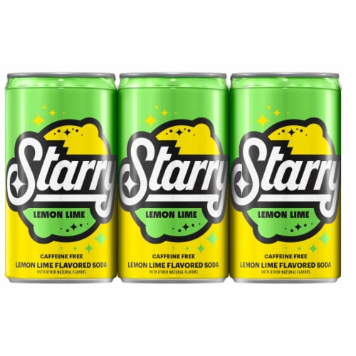 Starry™ Lemon Lime Caffeine Free Soda Mini Cans Perspective: left