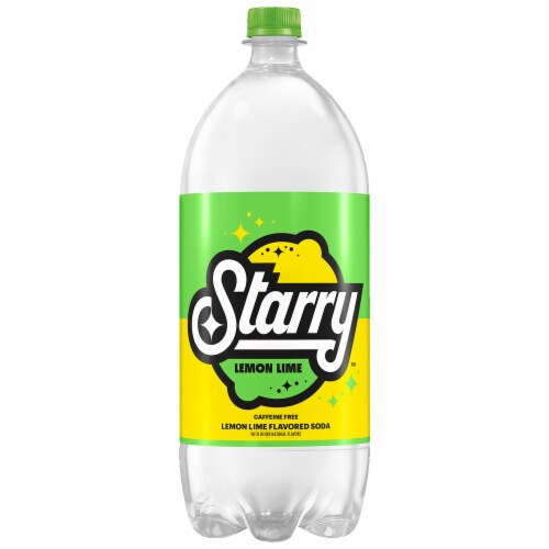 Starry™ Lemon Lime Caffeine Free Soda Bottle Perspective: left