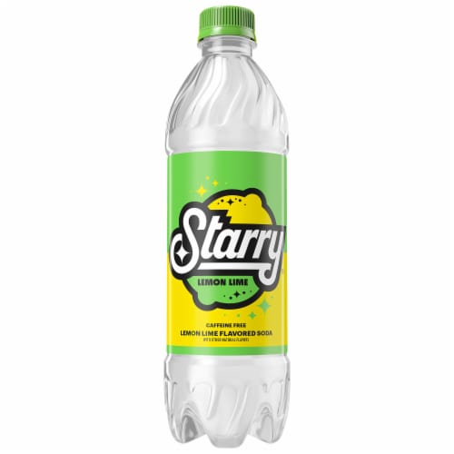Starry™ Lemon Lime Caffeine Free Soda Bottles Perspective: left