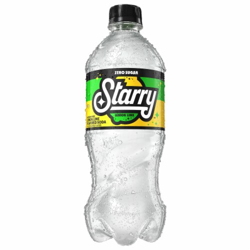 Starry™ Zero Sugar Lemon Lime Caffeine Free Soda Bottle Perspective: left
