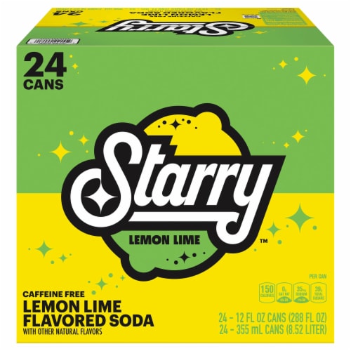 Starry™ Lemon Lime Caffeine Free Soda Bottles Perspective: left