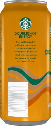 Starbucks® Doubleshot® Energy Caramel Iced Coffee Can Perspective: left