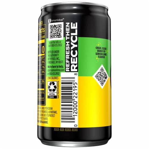 Starry™ Zero Sugar Lemon Lime Caffeine Free Soda Mini Cans Perspective: left