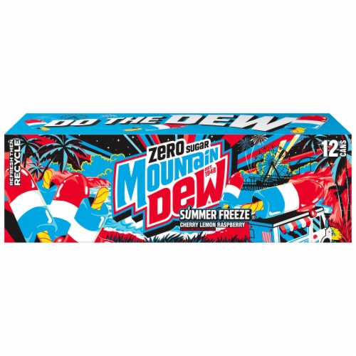 Mountain Dew® Zero Sugar Summer Freeze Soda Cans Perspective: left