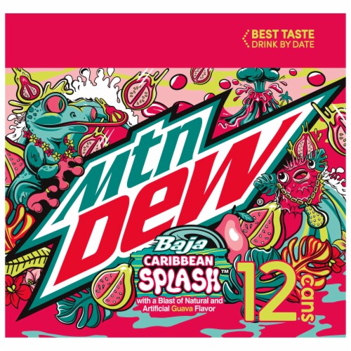 Mountain Dew Caribbean Splash Guava Baja Blast Perspective: left