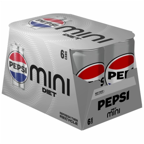 Diet Pepsi Cola Soda Pop Mini Cans Perspective: left