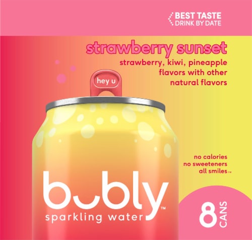 Bubly™ Strawberry Sunset Sparkling Water Perspective: left