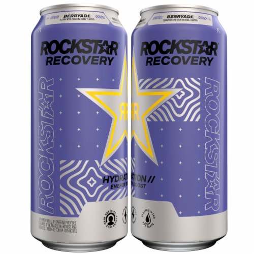 Rockstar Recovery Energy Drink Berryade 16 Fl Oz Perspective: left