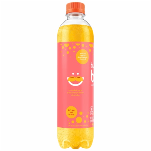 Bubly® Burst Peach Mango Sparkling Water Bottle Perspective: left