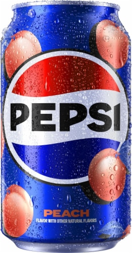 Pepsi® Peach Soda Cans Perspective: left
