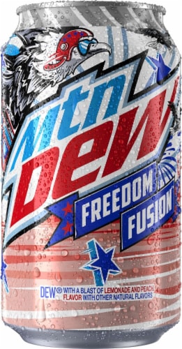 Mountain Dew® Freedom Fusion Soda Cans Perspective: left