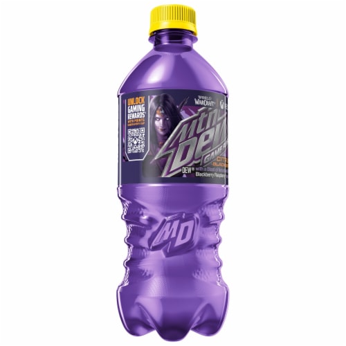 Mtn Dew Game Fuel Soda Citrus Blackberry Perspective: left