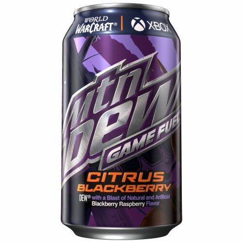 Mountain Dew® Game Fuel Citrus Blackberry Soda Cans Perspective: left