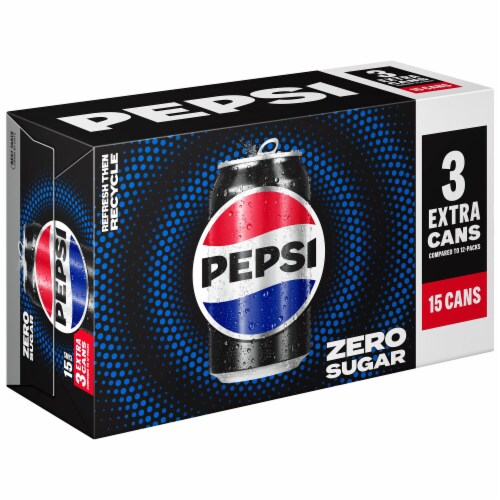 Pepsi Cola® Zero Sugar Soda Cans Perspective: left