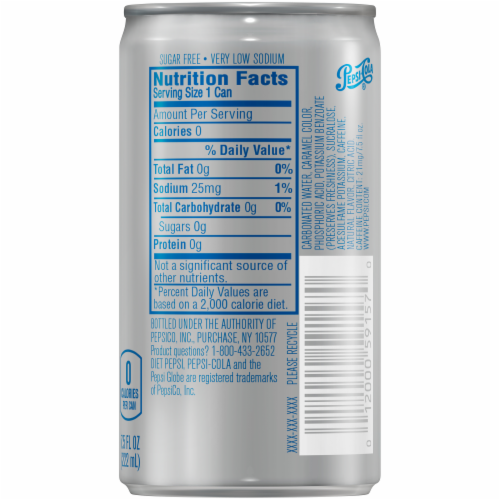 Diet Pepsi Cola Mini Cans 8 Cans 7 5 Fl Oz Food 4 Less