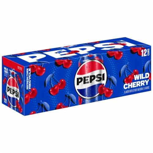 Pepsi Cola® Wild Cherry Soda Can Perspective: left