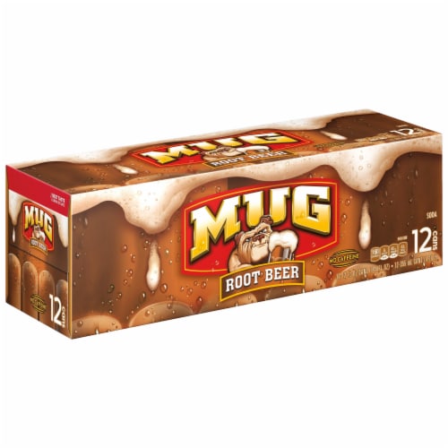Mug Root Beer Caffeine Free Soda Cans Perspective: left