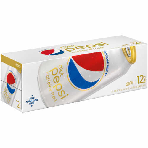 Diet Pepsi Caffeine Free Soda Cans Perspective: left