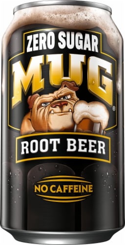 Mug® Zero Sugar Root Beer Soda Cans Perspective: left