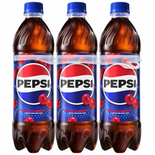 Pepsi Cola® Wild Cherry Soda Bottles Perspective: left