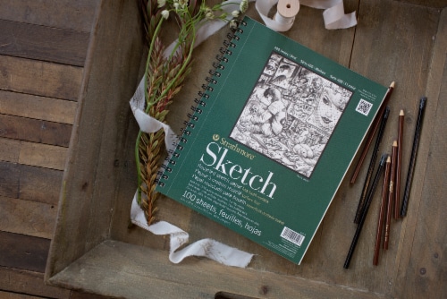 Strathmore® Recycled Sketch Spiral 9 x 12 in Paper Pad Perspective: left