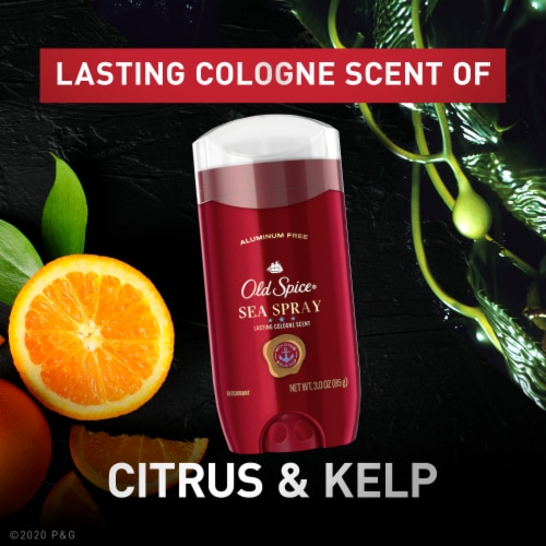 Old Spice Men's Aluminum Free Sea Spray with Blue Kelp Red Reserve Deodorant Perspective: left