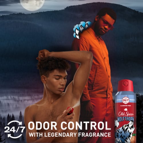 Old Spice Wild Collection for Men Aluminum-Free Body Spray Wolfthorn Scent Perspective: left