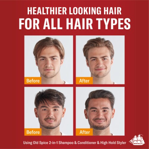 Old Spice Men's Stay-In-Place Hair Styling Putty, High Hold with Very Low Shine Perspective: left