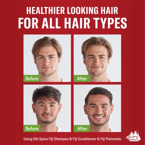 Old Spice Men's Fiji Hair Styling Pomade, Loose Hold, Low Shine Perspective: left