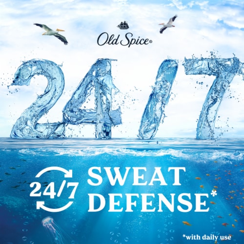 Old Spice Men's Antiperspirant & Deodorant Sweat Defense, Deep Sea Perspective: left