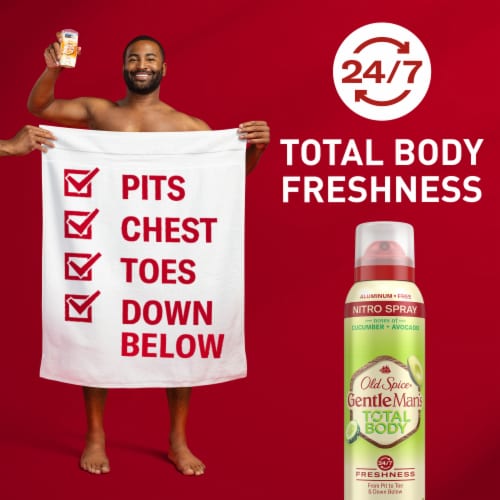 Old Spice® Gentleman's Total Body Deodorant Spray Cucumber & Avocado Aluminum Free Perspective: left