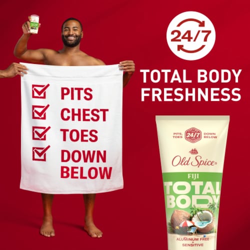 Old Spice Total Body Fiji Deodorant Cream, Aluminum Free Fiji, Dermatologist Tested Perspective: left