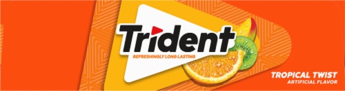 Trident Tropical Twist Sugar Free Gum (12 Pack) Perspective: left