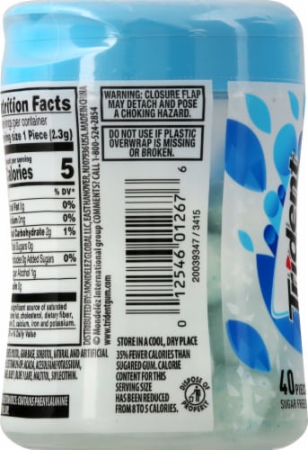 Trident Vibes Peppermint Wave Sugar Free Gum Perspective: left