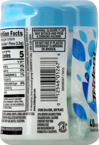 Trident Vibes Peppermint Wave Sugar Free Gum Perspective: left