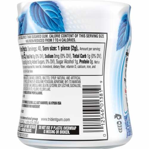 Trident Sugar Free Peppermint Infusion Gum Perspective: left