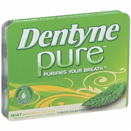 Dentyne Pure Mint with Melon Accents Sugar-Free Gum Perspective: left